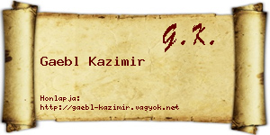 Gaebl Kazimir névjegykártya